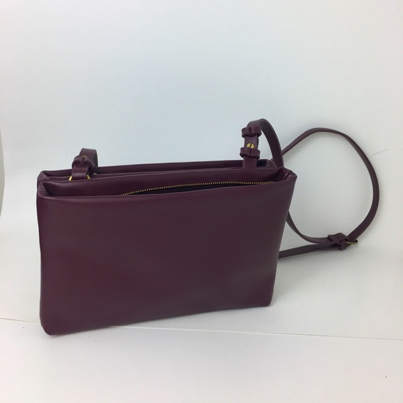 Burgundy Leather Shoulder Bag - Picture 1 of 7